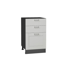 Шкаф нижний с 3-мя ящиками Лофт, цвет: Grey Silk