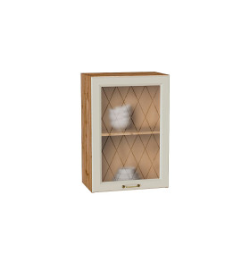 Шкаф верхний с 1-ой остекленной дверцей Ницца, цвет: Агат