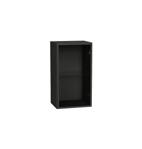 Шкаф верхний с 1-ой остекленной дверцей, цвет: Черный