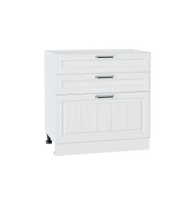 Шкаф нижний с 3-мя ящиками Прага, цвет: Белое дерево