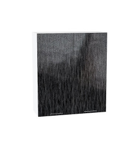 Шкаф верхний с 2-мя дверцами Валерия-М, цвет: Черный металлик дождь