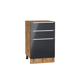 Шкаф нижний с 3-мя ящиками Фьюжн, цвет: Anthracite