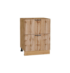 Шкаф нижний с 2-мя ящиками Флэт, цвет: Wotan Oak 2S