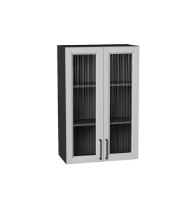 Шкаф верхний с 2-мя остекленными дверцами Сканди, цвет: Grey Silkwood