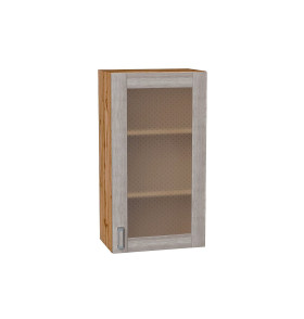 Шкаф верхний с 1-ой остекленной дверцей Лофт, цвет: Cappuccino Veralinga