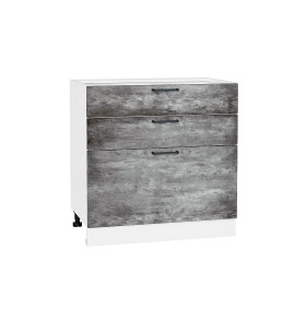 Шкаф нижний с 3-мя ящиками Флэт, цвет: Temple Stone 2S