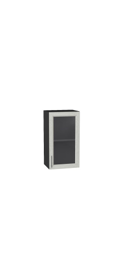 Шкаф верхний с 1-ой остекленной дверцей Сканди, цвет: Cappuccino Softwood | Эко Шпон с уникальным покрытием «Soft-touch» и защитным лаком (Япония)., Cappuccino Softwood