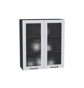 Шкаф верхний с 2-мя остекленными дверцами Ницца, цвет: Blanco