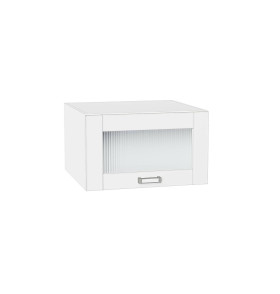 Шкаф верхний горизонтальный остекленный глубокий Лофт, цвет: White Silk