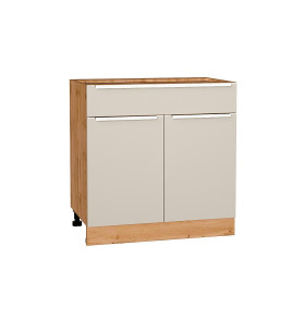 Шкаф нижний с 2-мя дверцами и ящиком Фьюжн, цвет: Cream Silk
