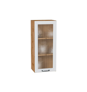 Шкаф верхний с 1-ой остекленной дверцей Ницца, цвет: Blanco