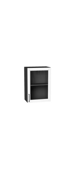 Шкаф верхний с 1-ой остекленной дверцей Сканди, цвет: White Silkwood | ПЭТ, White Silkwood