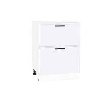 Шкаф нижний с 2-мя ящиками Фрейм, цвет: White Silk