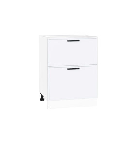 Шкаф нижний с 2-мя ящиками Фрейм, цвет: White Silk