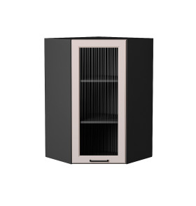 Шкаф верхний угловой остекленный Барселона, цвет: Кашемир