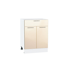 Шкаф нижний с 2-мя дверцами и ящиком Валерия-М, цвет: Бежевый металлик