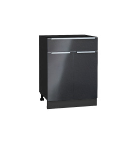 Шкаф нижний с 2-мя дверцами и ящиком Фьюжн, цвет: Anthracite