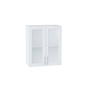 Шкаф верхний с 2-мя остекленными дверцами Сканди, цвет: White Softwood