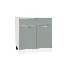 Шкаф нижний с 2-мя дверцами и ящиком Квадро, цвет: Аквамарин