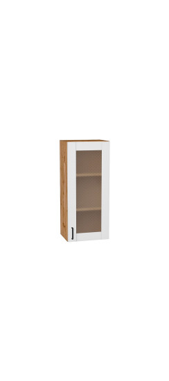 Шкаф верхний с 1-ой остекленной дверцей Лофт, цвет: Super White | Винил — структурный материал с защитным слоем Overlay и мелкозернистой поверхностью (Южная Корея). Отделка осуществляется с использованием PUR-клея необратимой полимеризации., Super White