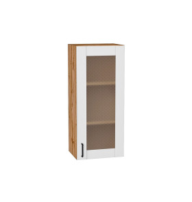 Шкаф верхний с 1-ой остекленной дверцей Лофт, цвет: Super White