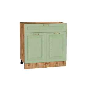 Шкаф нижний с 2-мя дверцами и ящиком Ницца, цвет: Дуб оливковый