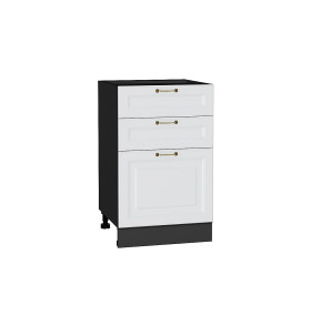 Шкаф нижний с 3-мя ящиками Ницца, цвет: Белый