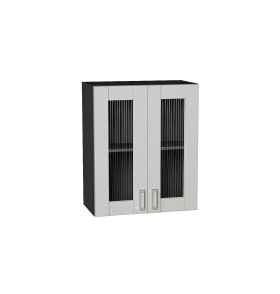 Шкаф верхний с 2-мя остекленными дверцами Лофт, цвет: Grey Silk