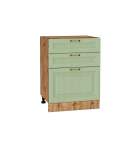 Шкаф нижний с 3-мя ящиками Ницца, цвет: Дуб оливковый