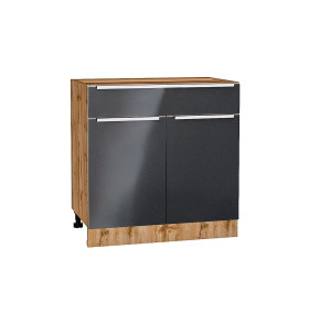 Шкаф нижний с 2-мя дверцами и ящиком Фьюжн, цвет: Anthracite