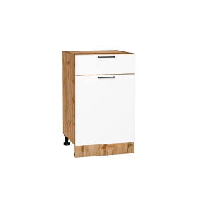 Шкаф нижний с 1-ой дверцей и ящиком Флэт, цвет: White In 2S