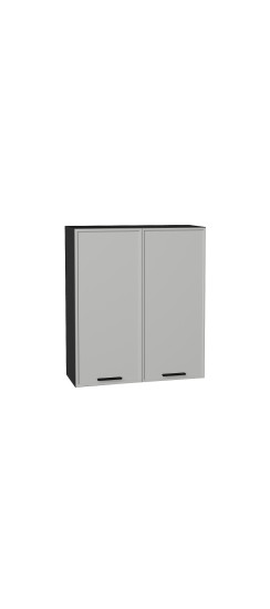 Шкаф верхний с 2-мя дверцами Фрейм, цвет: Grey Silk | ПЭТ, Grey Silk