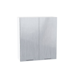 Шкаф верхний с 2-мя дверцами Валерия-М, цвет: Серый металлик дождь светлый