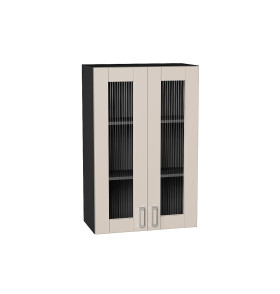 Шкаф верхний с 2-мя остекленными дверцами Лофт, цвет: Cream Silk