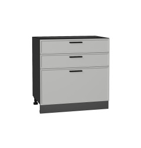 Шкаф нижний с 3-мя ящиками Фрейм, цвет: Grey Silk