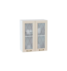 Шкаф верхний с 2-мя остекленными дверцами Ницца, цвет: Агат