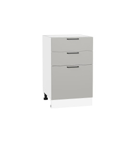 Шкаф нижний с 3-мя ящиками Флэт, цвет: Light Grey In 2S