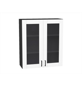 Шкаф верхний с 2-мя остекленными дверцами Лофт, цвет: Super White