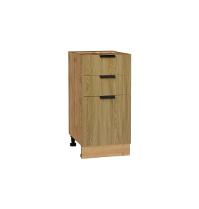 Шкаф нижний с 3-мя ящиками Евро, цвет: Дуб песочный