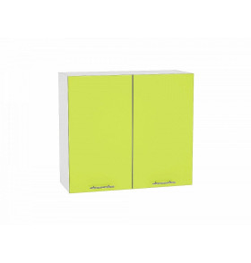 Шкаф верхний с 2-мя дверцами Валерия-М, цвет: Лайм глянец