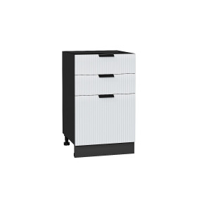 Шкаф нижний с 3-мя ящиками Евро Лайн, цвет: Белый