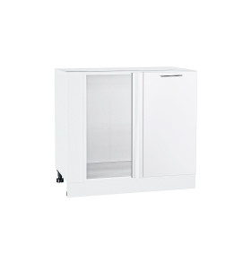 Шкаф нижний угловой Валерия-М, цвет: Белый глянец