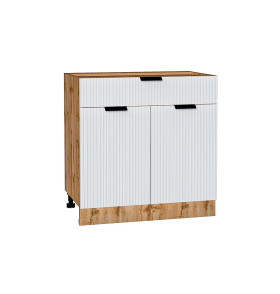 Шкаф нижний с 2-мя дверцами и ящиком Евро Лайн, цвет: Белый