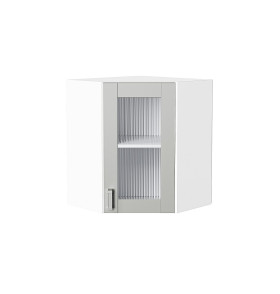 Шкаф верхний угловой остекленный Лофт, цвет: Grey Silk