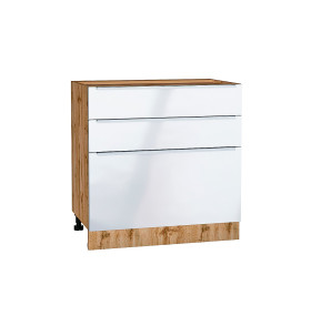 Шкаф нижний с 3-мя ящиками Фьюжн, цвет: Angel