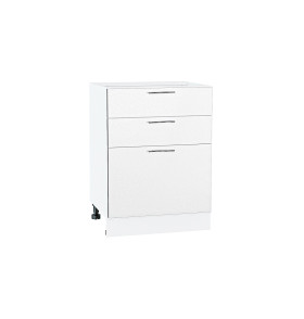 Шкаф нижний с 3-мя ящиками Валерия-М, цвет: Белый металлик