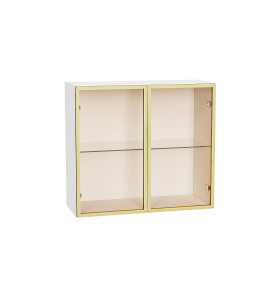 Шкаф верхний с 2-мя остекленными дверцами, цвет: Золотой