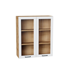 Шкаф верхний с 2-мя остекленными дверцами Барселона, цвет: Белый