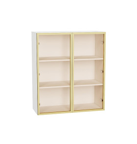 Шкаф верхний с 2-мя остекленными дверцами, цвет: Золотой