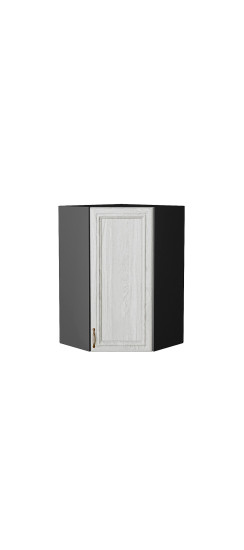 Шкаф верхний угловой Шале, цвет: White Dreamline | Эко Шпон — структурный материал с защитным слоем оверлея (Южная Корея). Отличается высокой стойкостью к истиранию и механическим повреждениям. Репродукция натуральных материалов — Super Realistic. Отделка